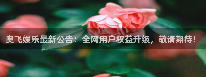 聚富welcome2登录：奥飞娱乐最新公告：全网用户权益升级，敬请期待！